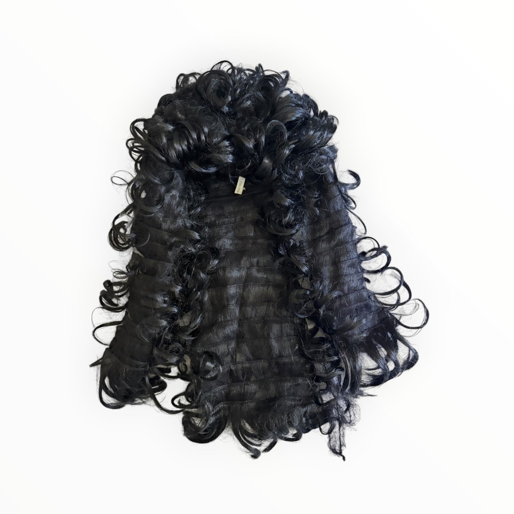 Black Curly Costume Wig Ringlet Hairpiece Halloween Cosplay Theater Fancy Dress